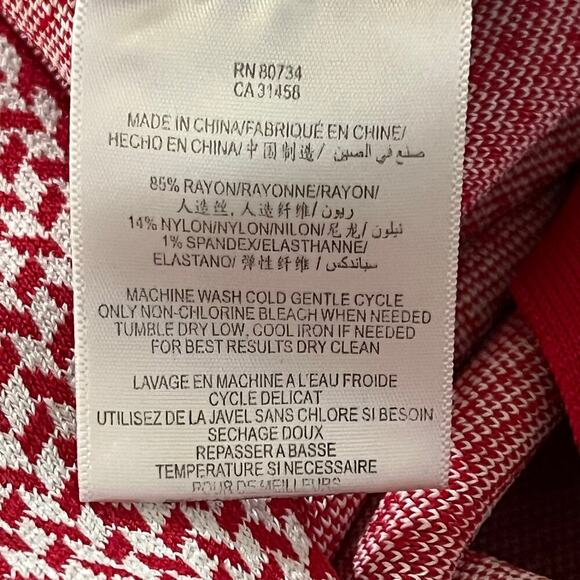 BCBG Maxazria Womens Red White Fair Isle Power Stretch Skirt Size Large - Picture 6 of 8